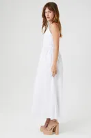 Women's V-Neck Cami Maxi Dress in White Small