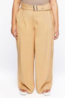 Women's Belted Wide-Leg Pants in Safari, 1X