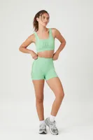 Women's Seamless Active Biker Shorts in Mint Large