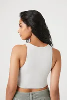 Women's Seamless Cropped Tank Top in Silver Small