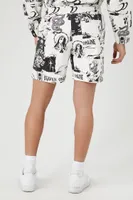 Men Heaven Online Graphic Shorts in Cream/Black, XXL