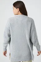 Women's Open-Front Cardigan Sweater in Grey, XL