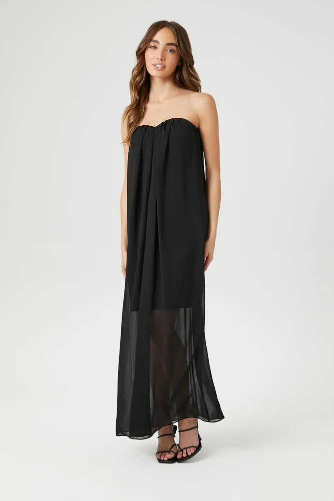 Women's Chiffon Sweetheart Maxi Dress