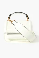 Women's Faux Patent Leather Crossbody Bag in White