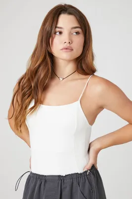 Women's Seamless Cami Bodysuit in White, XS