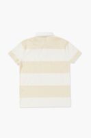 Kids Striped Rugby Shirt (Girls + Boys) in Tan/White, 13/14