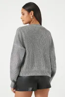 Women's Ribbed Cardigan Sweater Silver