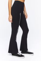 Women's Skeleton Graphic Flare Pants in Black/Silver Small