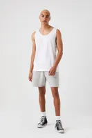 Men Drawstring Fleece Shorts in Heather Grey, XXL