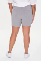 Women's Basic Organically Grown Cotton Biker Shorts Heather Grey,