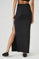 Women's Maxi Slit Column Skirt in Black, XS