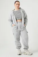 Women's Fleece Cargo Pants in Heather Grey, 3X