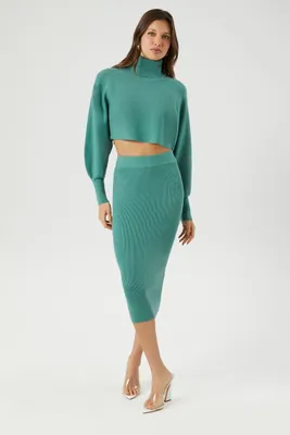 Women's Turtleneck Sweater & Skirt Set