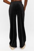 Women's Velour Wide-Leg Pants in Black, XL