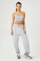 Women's Seamless Ribbed Sports Bra in Heather Grey Large