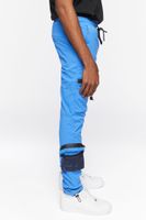 Men Utility Cargo Joggers in Blue Large