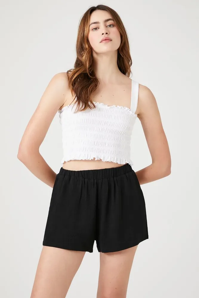 Linen-Blend Pull-On Shorts