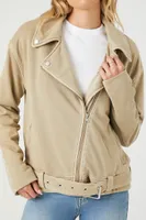 Women's Asymmetrical French Terry Moto Jacket