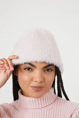 Faux Fur Bucket Hat in Lilac