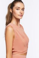 Women's Seamless Crop Top in Powder Pink Large