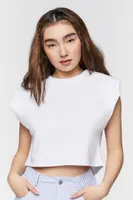 Women's Cropped Muscle T-Shirt in White Medium