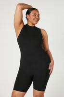 Women's Fitted Sleeveless Romper Black,