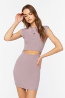 Women's Cutout Mini Sweater Dress in Grey Medium