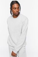 Men Fleece Crew Sweatshirt in Heather Grey Medium