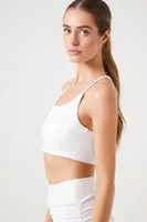 Women's Halter Racerback Sports Bra in White, XS