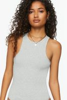 Women's Sleeveless Racerback Bodysuit in Heather Grey Medium