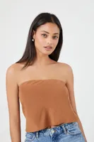 Women's Linen-Blend Cropped Tube Top