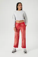 Women's Tie-Dye Fleece Sweatpants in Red Medium