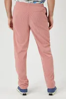 Men Corduroy Drawstring Pants in Mauve Large