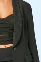 Women's Rhinestone Single-Breasted Blazer Black