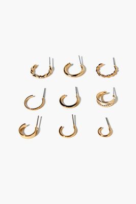 Women's High-Polish Hoop Earring Set in Gold/Silver