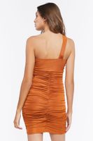 Women's Ruched One-Shoulder Mini Dress in Praline Medium