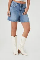 Women's High-Rise Denim Bermuda Shorts Denim,