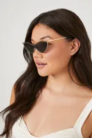 Tinted Cat-Eye Sunglasses in Gold/Black