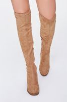 Women's Faux Suede Over-the-Knee Boots in Tan, 10