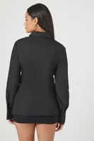 Women's Cutout Long-Sleeve Shirt in Black, XS