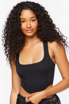 Women's French Terry Lounge Tank Top in Black Medium