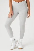 Women's Active Heathered Surplice Leggings in Heather Grey Large