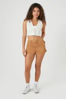 Women's High-Rise Denim Shorts in Camel, 29