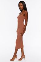 Women's Sweater-Knit Bodycon Midi Dress in Brown Large