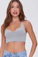 Women's Seamless Split-Neck Bralette in Heather Grey Medium