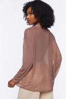 Women's Sheer Mesh Shirt in Carob, XS