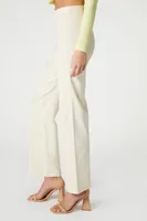 Women's Satin Straight-Leg Trousers in Natural Large