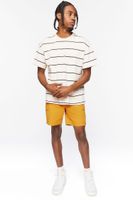 Men Drawstring Cargo Shorts in Mustard, XL