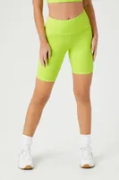 Women's Active High-Rise Biker Shorts in Neon Yellow Large