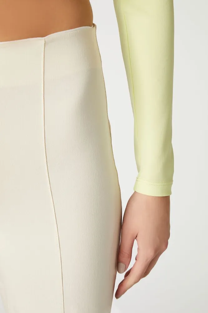 Women's Satin Straight-Leg Trousers in Natural Large